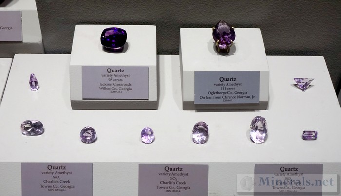 Cut Amethyst Gemstones from Various Georgia Locations