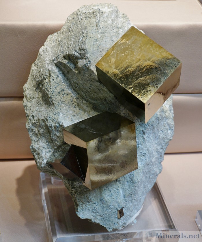 Large Pyrite Cubes In Matrix from Navajun, Spain