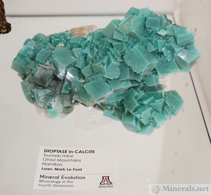 Calcite With Dioptase Inclusions, Tsumeb, Namibia