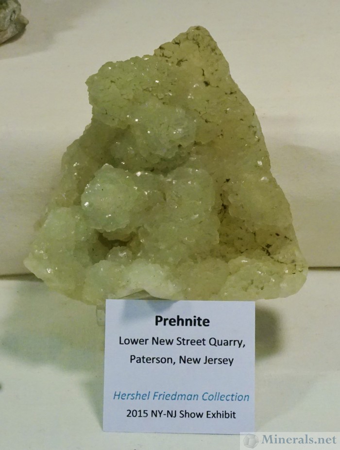 Prehnite from Lower New Street Quarry, Paterson, NJ