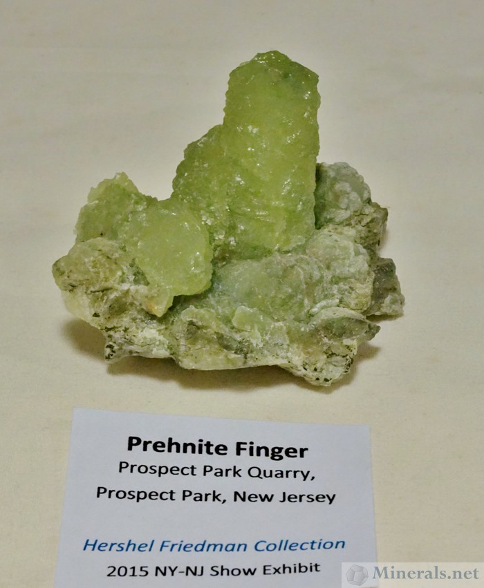Prehnite Finger Prospect Park Quarry, Prospect Park, NJ