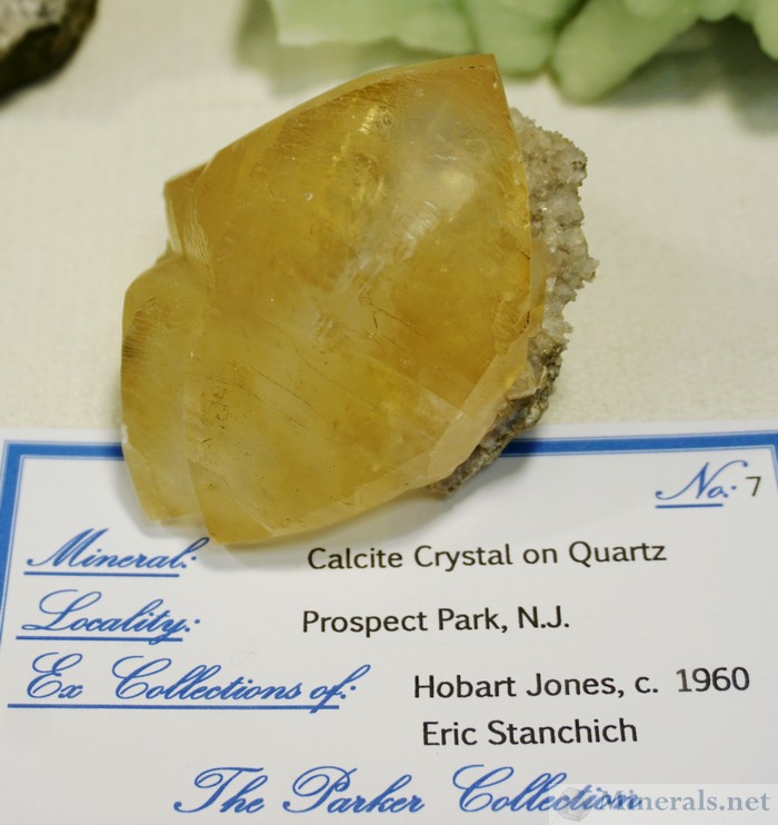 Golden Calcite Crystal, Prospect Park, NJ