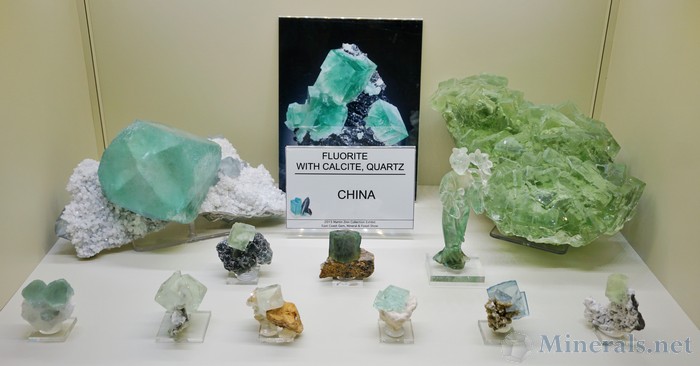 Fluorite with Calcite & Quartz from China