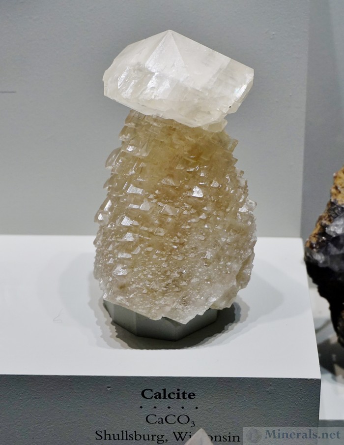 Large Calcite Crystal on Calcite from Shullsberg, Wisconsin