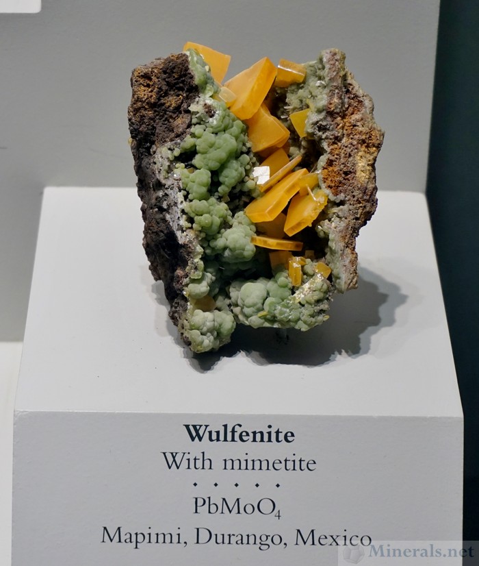 Wulfenite with Mimetite from Mapimi, Durango, Mexico