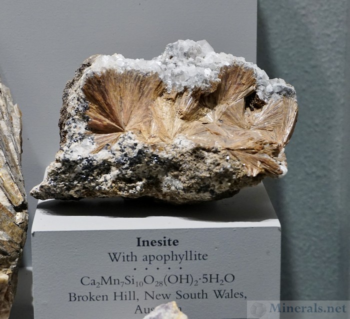 Inesite with Apophyllite from Broken Hill, NSW, Australia