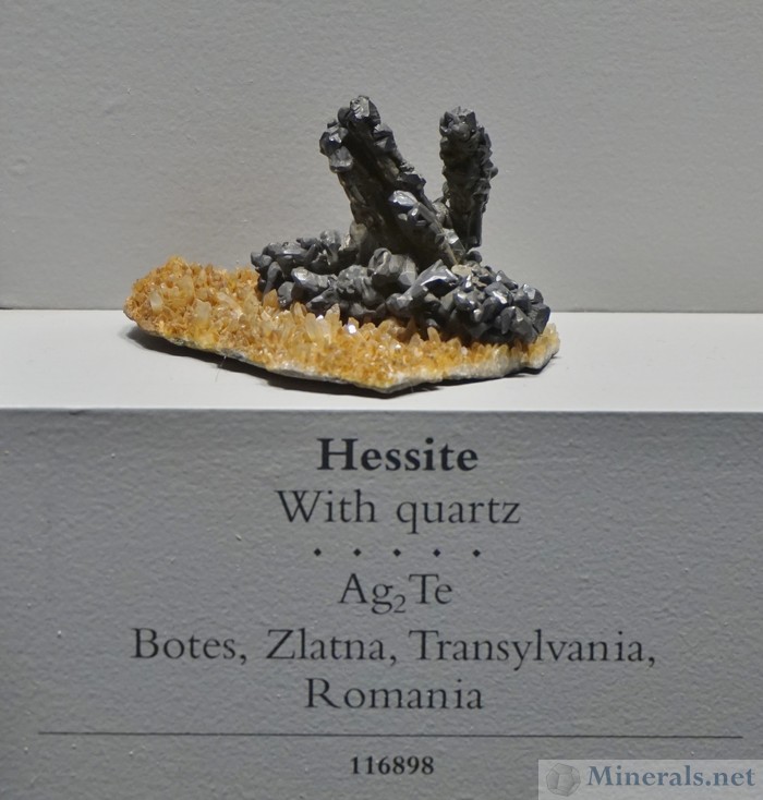 Hessite with Quartz, Botes Transylvania, Romania