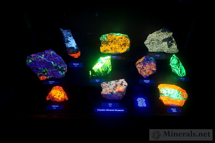 Fluorescent Minerals from the Franklin Mineral Museum NJ