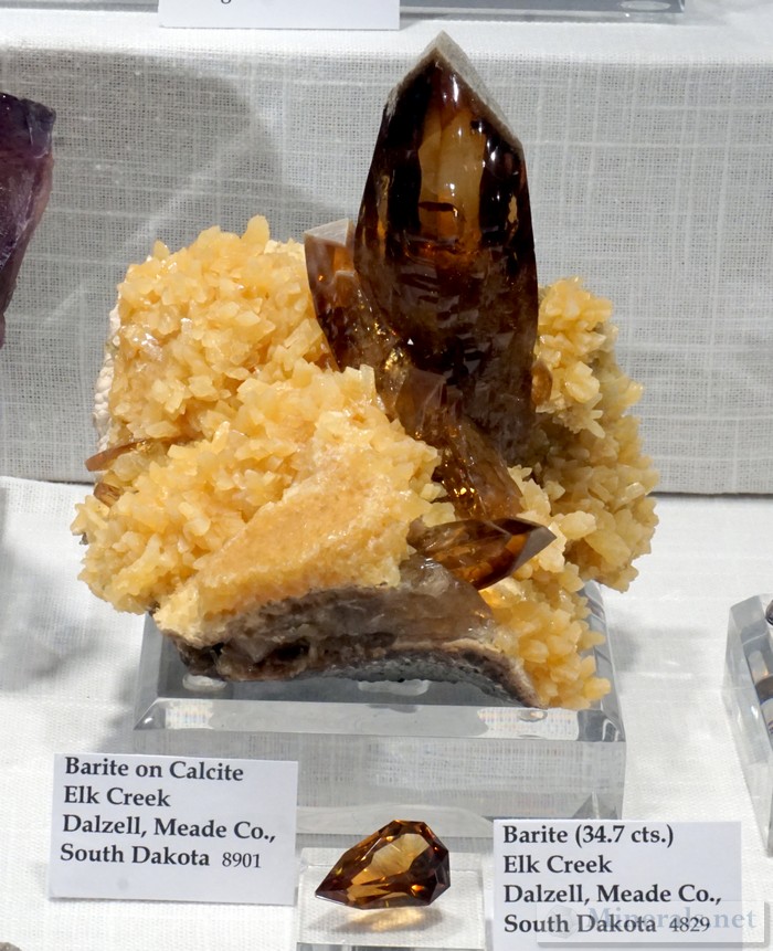 Barite on Calcite from Elk Creek, Dalzell, SD