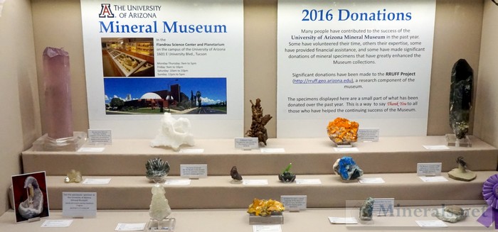 2016 Donations at the University of Arizona Mineral Museum