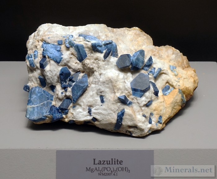 Deep Blue Lazulite Crystals in Matrix