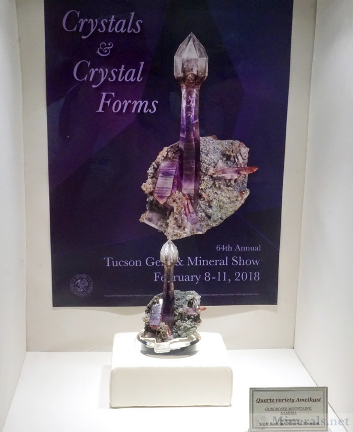 Show Poster of an Amethyst Scepter with the Specimen from the Goboboseb Mountains, Namibia, Scott Rudolph Mineral Museum