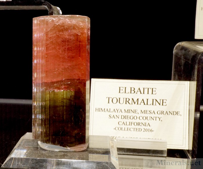 Elbaite Tourmaline Mined in 2016 at the Himalaya Mine, Mesa Grande, San Diego Co., CA, Self-a-Ware Minerals