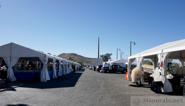 Dealer Tents at the Pueblo Show, with Sentinel Peak, an Iconic Tucson Mountain, in Background