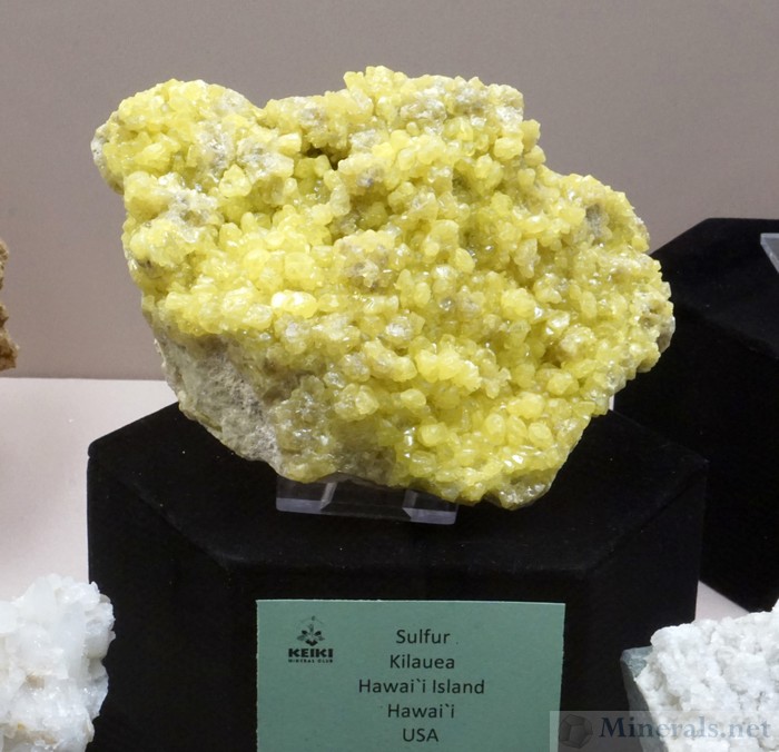Sulfur from Kilaueu Volcano, Hawaii Island, Hawaii, Jon Bly Collection (Keiki Mineral Club)