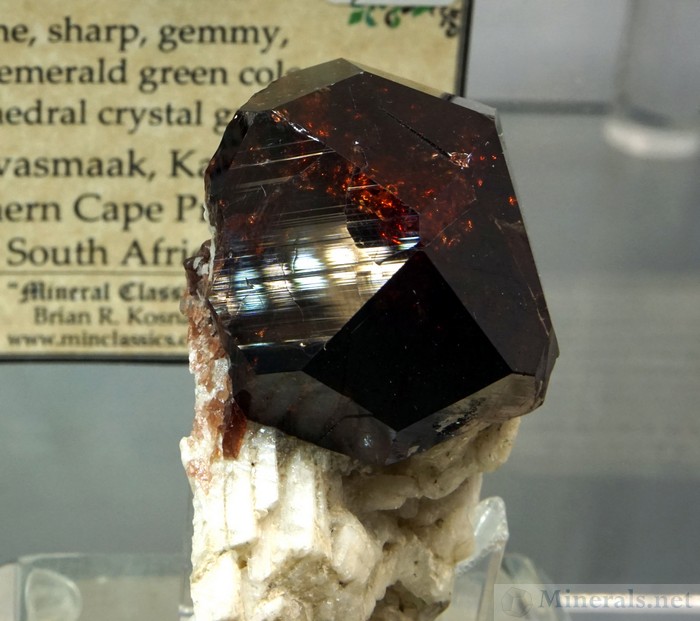 Large and Lustrous Spessartine Garnet Crystal on Matrix from ***???***, Mineral Classics