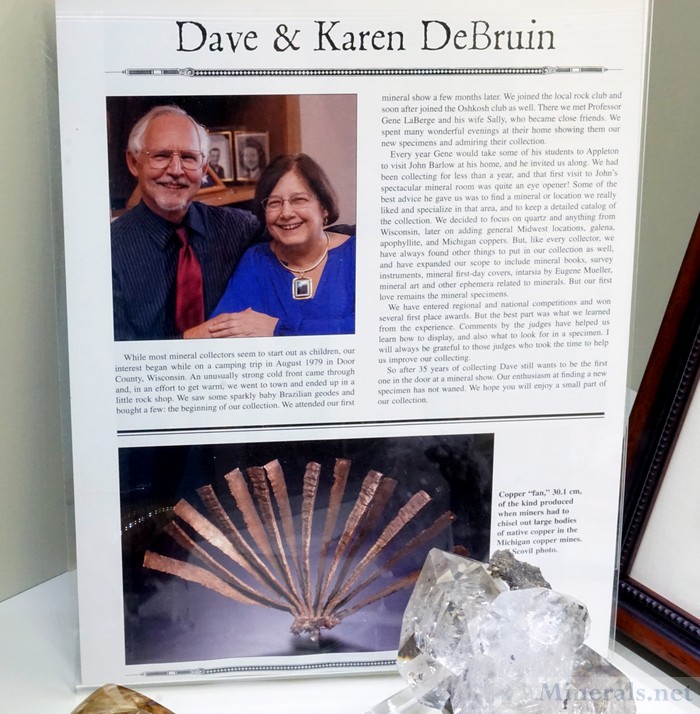 David & Karen DeBruin bio from Mineralogical Record in their Introductory Case