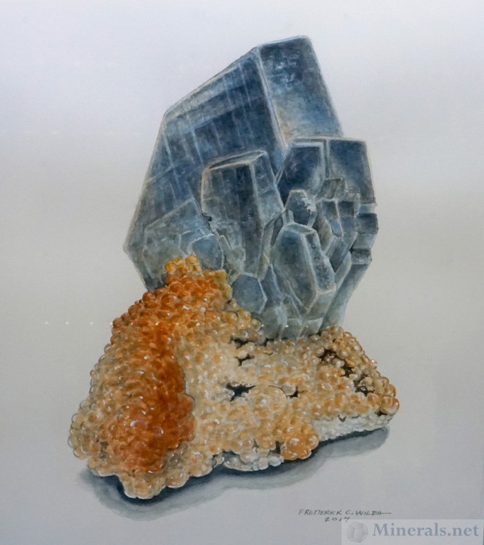 Barite on Calcite from the Montreal Mine Fred Wilda Mineral Painting