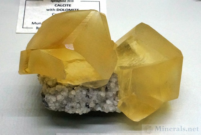 Yellow Calcite Crystals from the Sokolovskoe Mine, Rudny, Kazakhstan