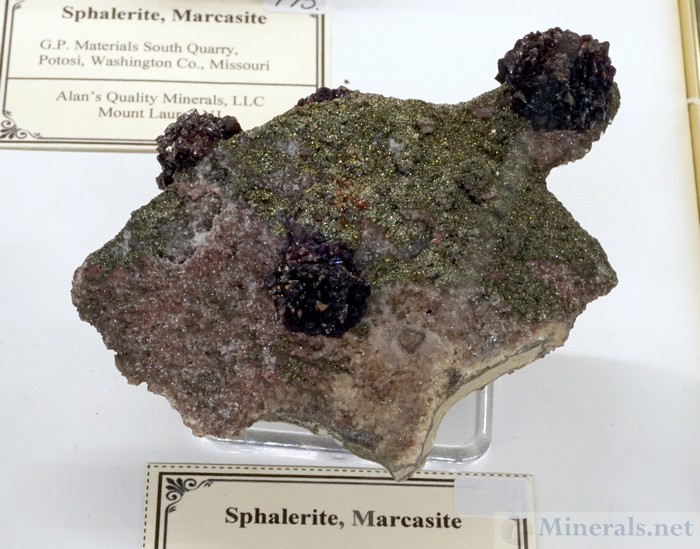 Sphalerite and Marcasite from the G.P. Materials South Quarry, Potosi, Washington Co., Missouri, Alan's Quality Minerals