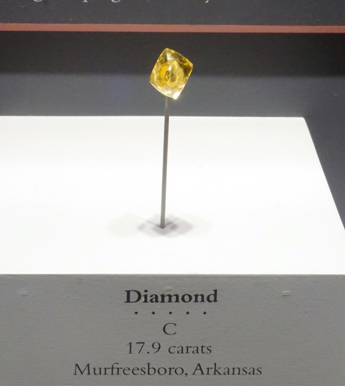 Yellow Diamond Octahedral Crystal from Murfreesboro, Arkansas
