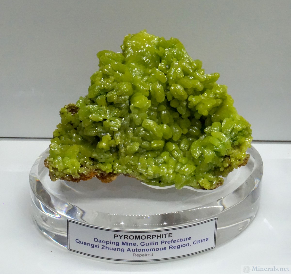 Bright Green Pyromorphite from the Daoping Mine, Guilin, China