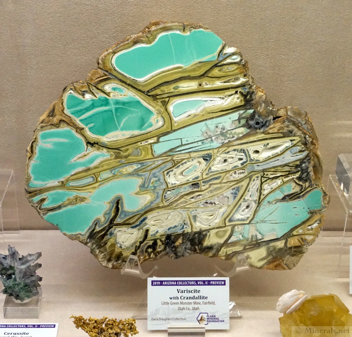 Very Large Variscite with Crandallite from the Little Green Monster Mine, Fairfield, Utah Co., UT, Flagg Mineral Foundation