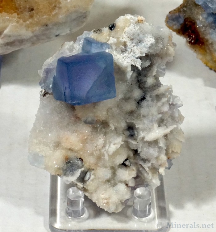 Fluorite Cube on Quartz, Blanchard Mine, Socorro Co., New Mexico, Enchanted Minerals LLC