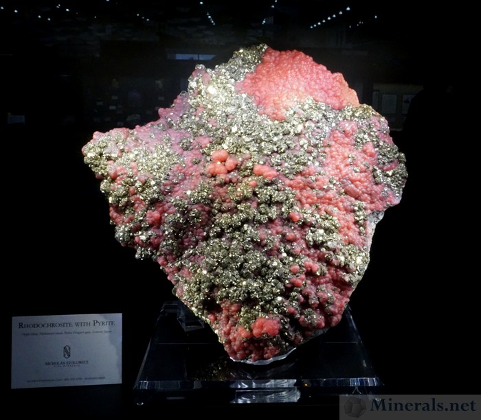 Botryoidal Rhodochrosite Crystals with Pyrite from the Oppu Mine, Japan, Nicholas Stolowitz Fine Minerals