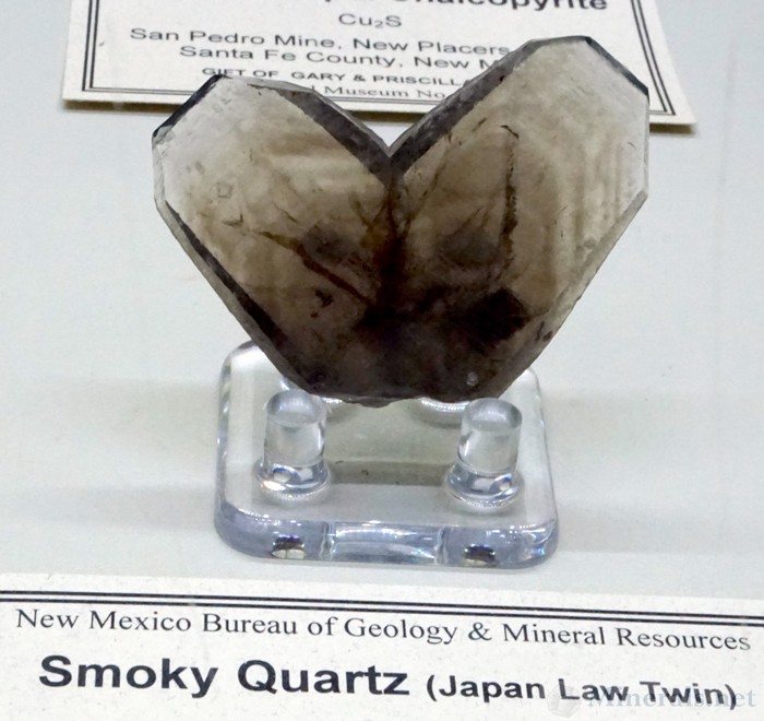 Smoky Quartz Japan-Law Twin from the Ortiz Mountains, Santa Fe Co., New Mexico