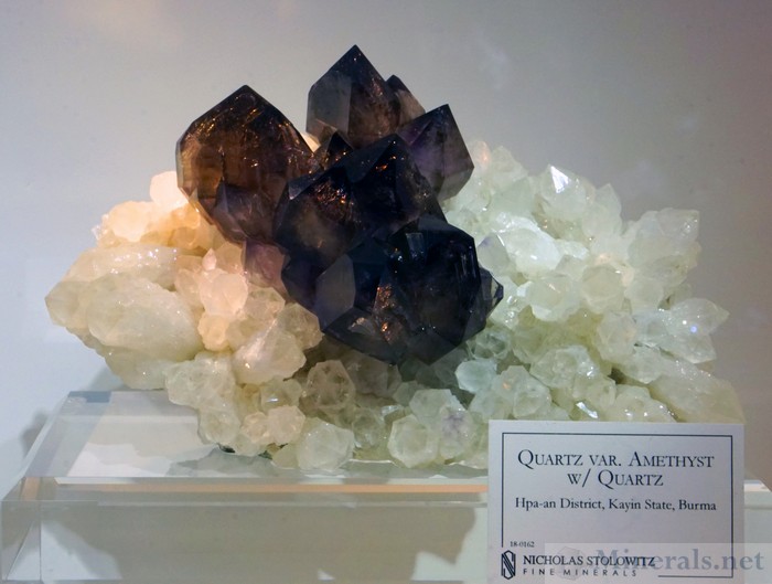 Amethyst on Quartz from Hpa-an District, Kayin State, Burma