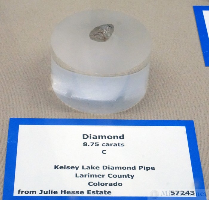 Diamond Crystal from the Kelsey Lake Diamond Pipe, Larimer Co., CO - Colorado School of Mines Museum