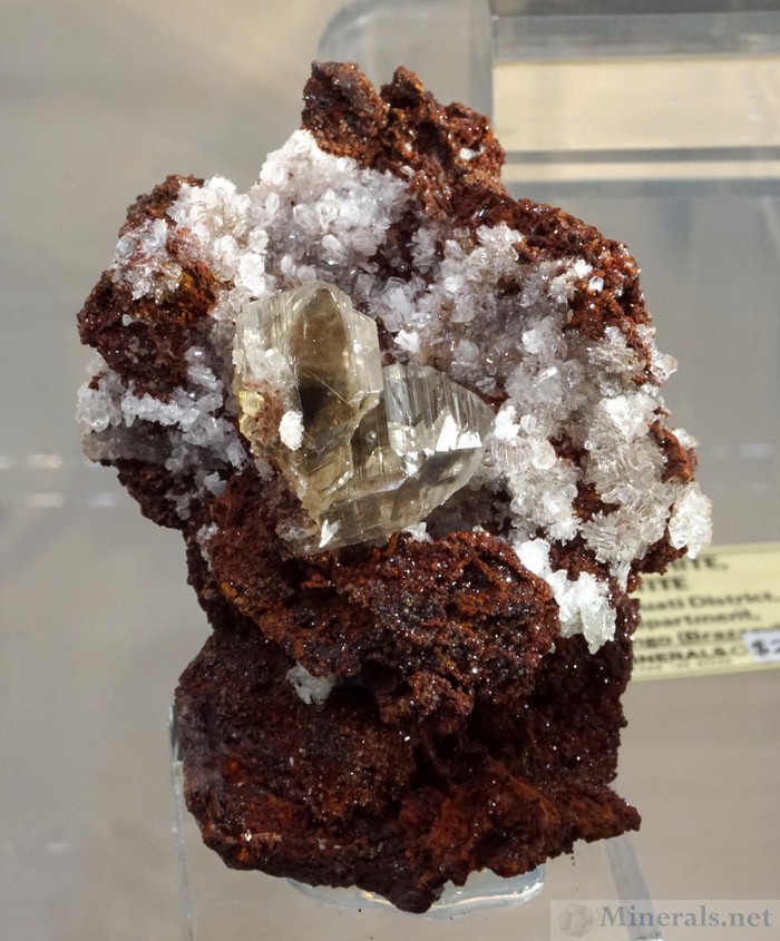 Twinned Cerussite Crystals in Matrix from the M'Fouati Area in Congo - Spirifer Minerals