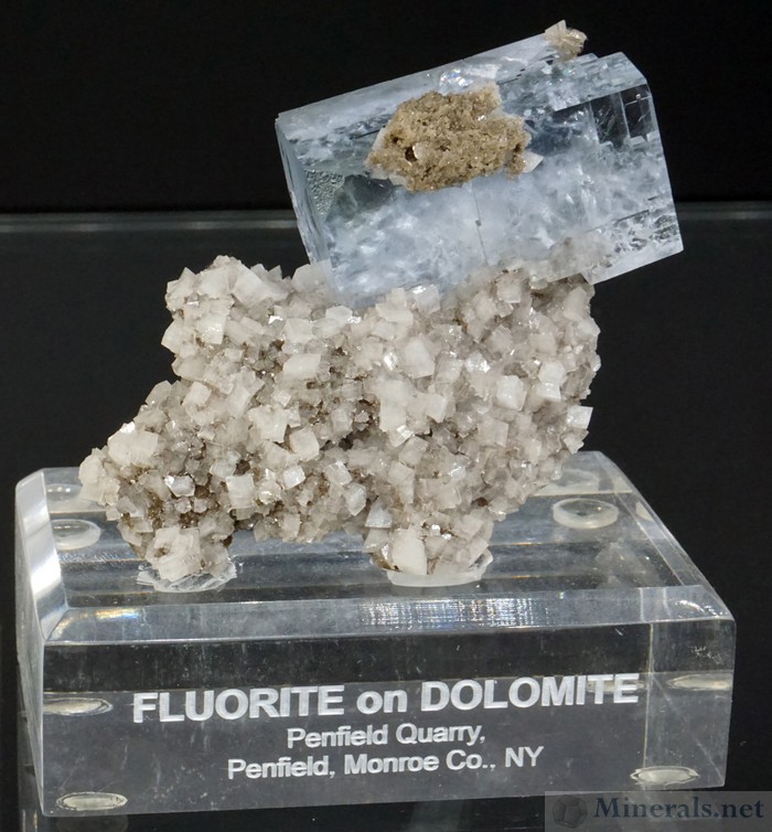 Blue Fluorite on Dolomite from the Penfield Quarry, Monroe Co., NY - Crystallize