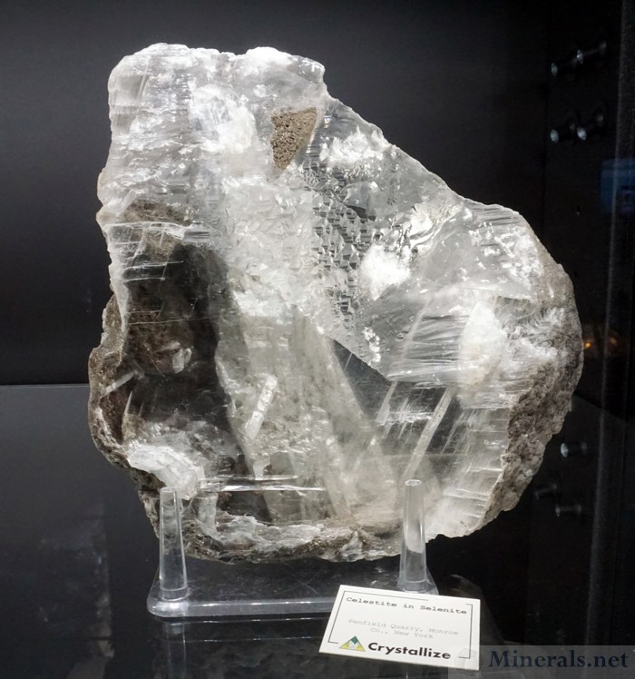 Celestine Crystal Embedded in Selenite from the Penfield Quarry, Monroe Co., NY - Crystallize