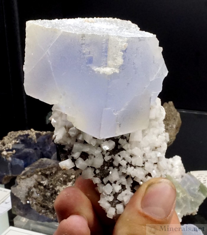 Frosted Blue Fluorite with Dolomite from the Penfield Quarry, Monroe Co., NY - Crystallize