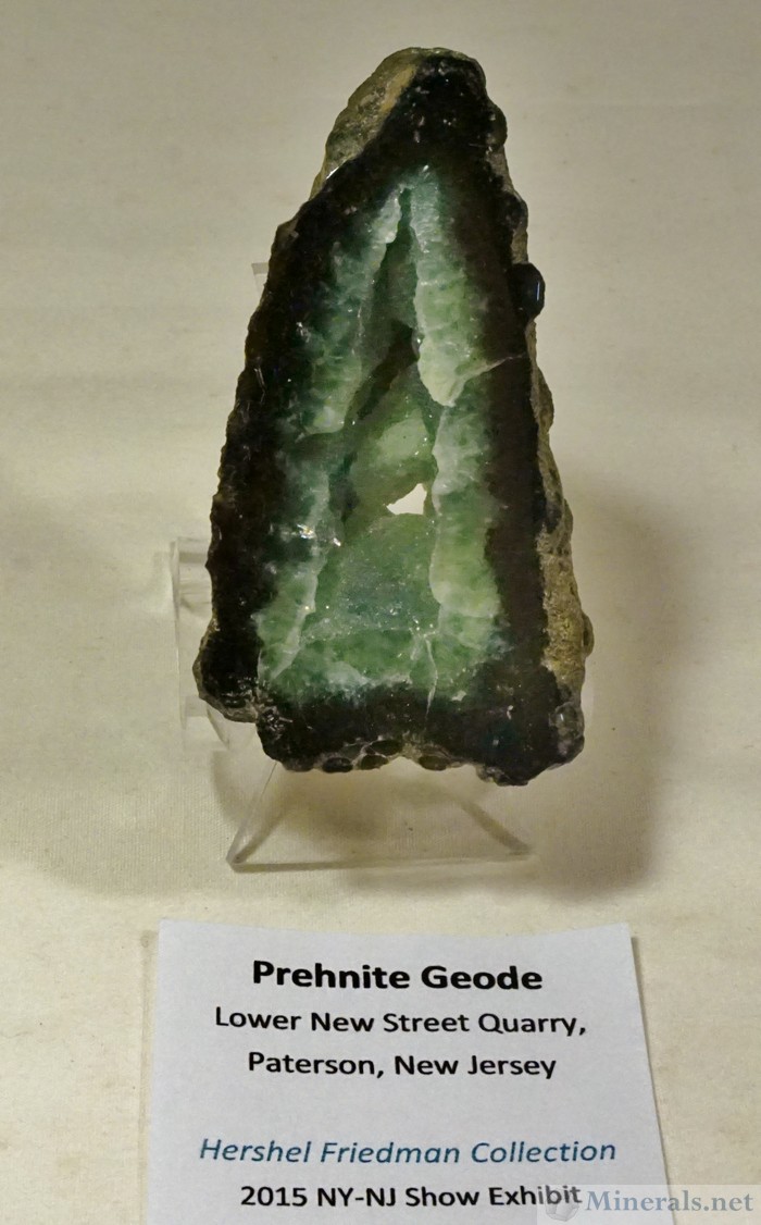 Prehnite with Finger Upon Hollow Cast