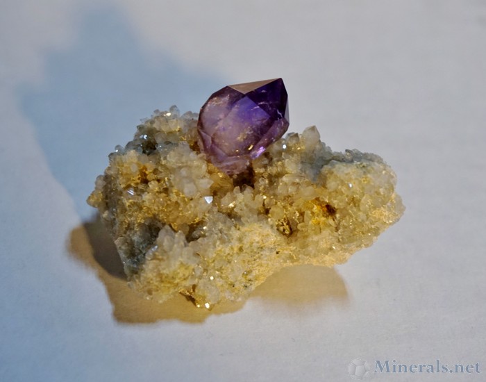 Another Doubly Terminated Amethyst Crystal on a Clear Quartz Matrix