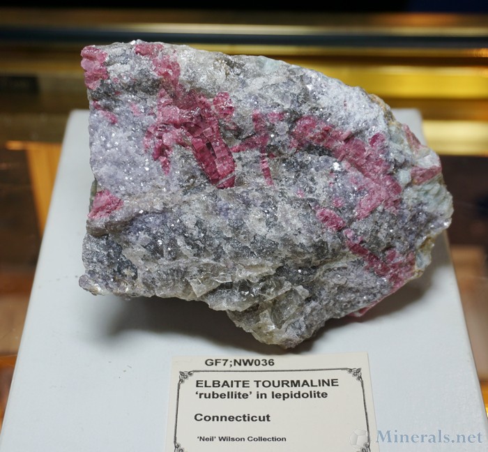 Rare red Elbaite Tourmaline in Lepidolite from Connecticut