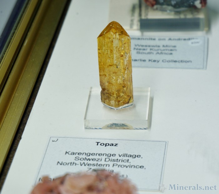 Lustrous Topaz Crystal from Karengerenge, Solwezi, Zambia. This Topaz Highly Resembles the Imperial Topaz from Brazil.