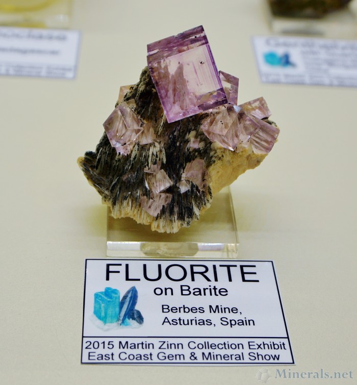 Amazing Transparent Fluorite Cube on Barite from the Berbes Mine, Asturias, Spain