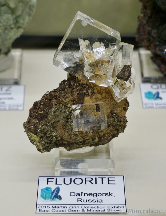 Water-Clear Fluorite Cubes from Dal'Negorsk, Russia