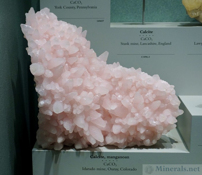 Pink Manganoan Calcite from the Idarado Mine, Ouray, Colorado, Namibia