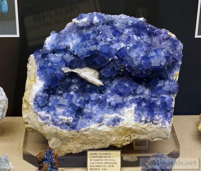 Blue Fluorite with Barite from Bingham, Socorro Co., New Mexico The Thomas Hales Collection