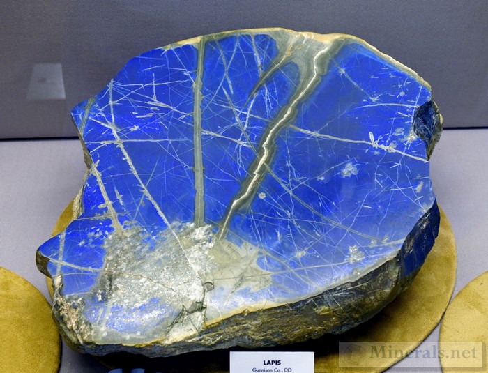 Lazurite Polished Slab from Gunnison Co., Colorado Denver Museum of Nature & Science