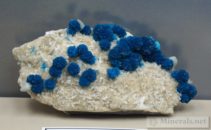 Cavansite on Stilbite from the Wagholi Quarry, Pune, India Smithsonian Institution National Museum of Natural History