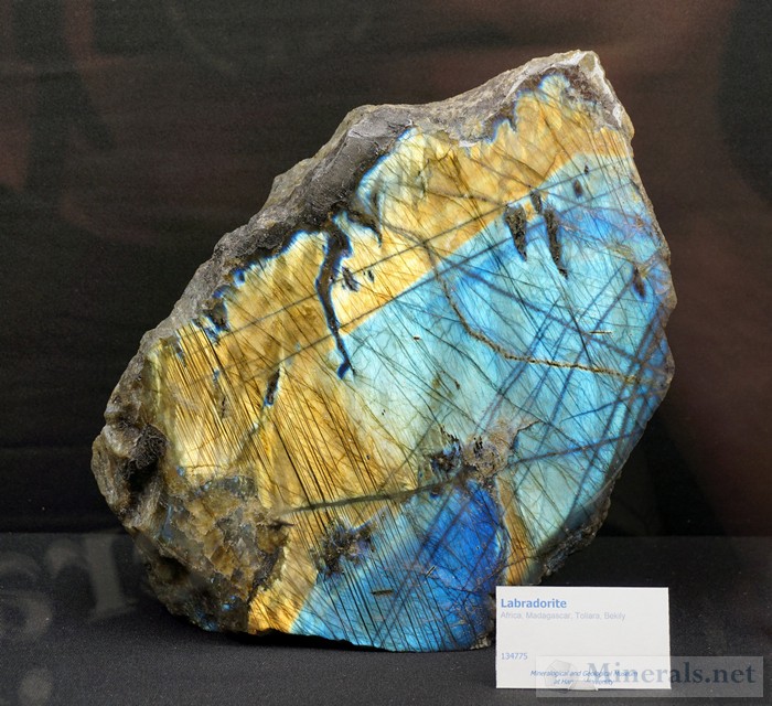 Iridescent Labradorite from Bekily, Toliara, Madagascar Mineralogical & Geological Museum at Harvard University