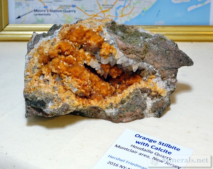 NY/NJ Edison Mineral Show NJ Stilbite Hershel Friedman Orange Houdaille Quarry, Montclair, NJ