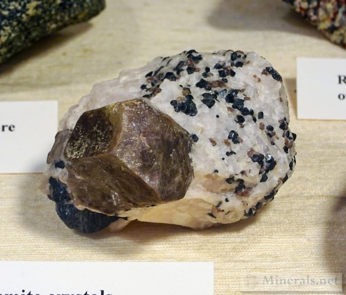 Willmenite Crystal in Calcite with Franklinite