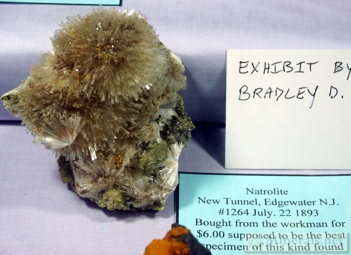 Natrolite from the New Tunnel, Edgewater, NJ (Collected 1893)